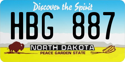 ND license plate HBG887