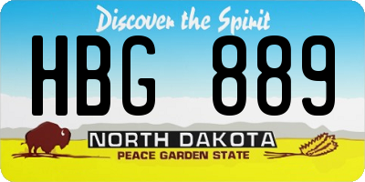 ND license plate HBG889