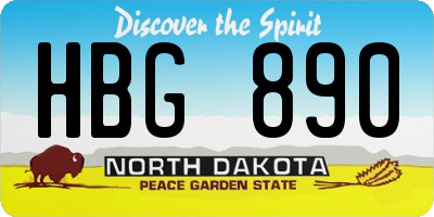 ND license plate HBG890