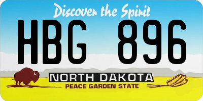 ND license plate HBG896