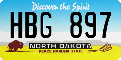 ND license plate HBG897