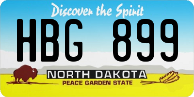 ND license plate HBG899