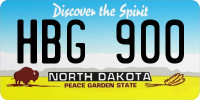 ND license plate HBG900