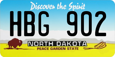 ND license plate HBG902