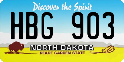 ND license plate HBG903