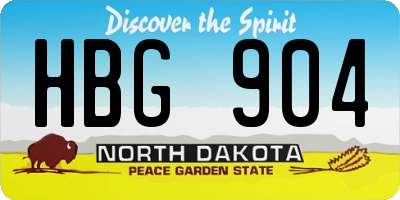 ND license plate HBG904