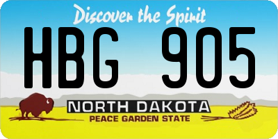 ND license plate HBG905