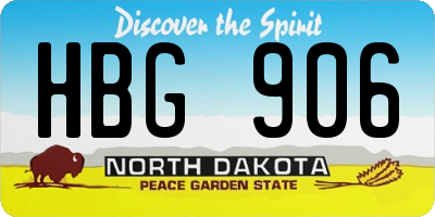 ND license plate HBG906