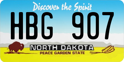 ND license plate HBG907