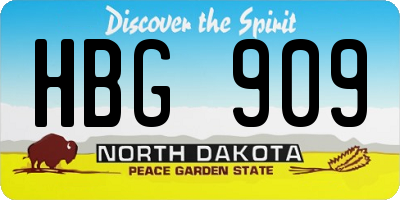 ND license plate HBG909