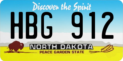 ND license plate HBG912