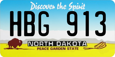 ND license plate HBG913