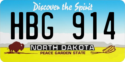 ND license plate HBG914