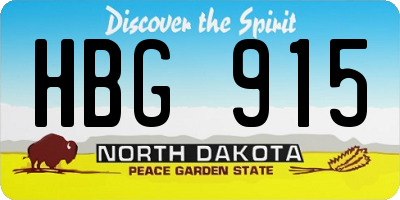 ND license plate HBG915