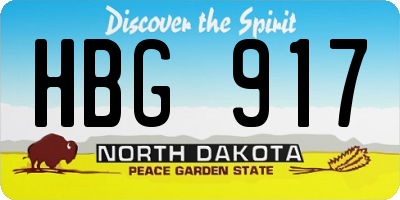 ND license plate HBG917