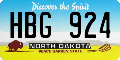 ND license plate HBG924