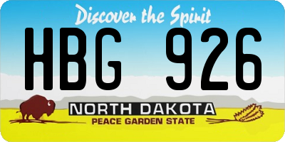 ND license plate HBG926