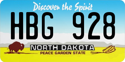 ND license plate HBG928