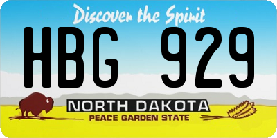 ND license plate HBG929