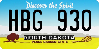 ND license plate HBG930