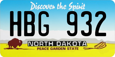 ND license plate HBG932