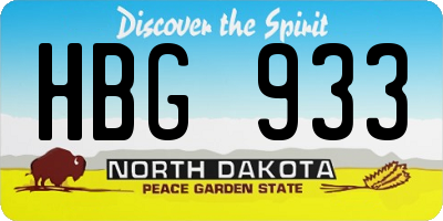 ND license plate HBG933