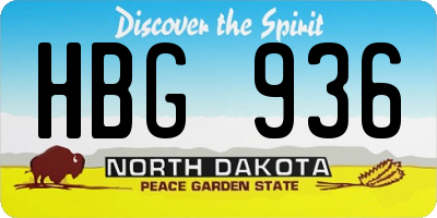 ND license plate HBG936