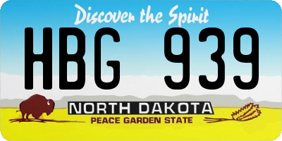 ND license plate HBG939