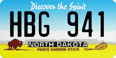 ND license plate HBG941