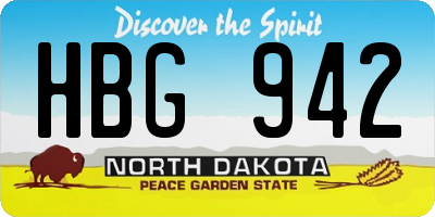 ND license plate HBG942