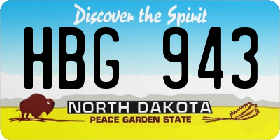 ND license plate HBG943