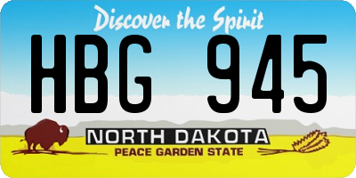 ND license plate HBG945