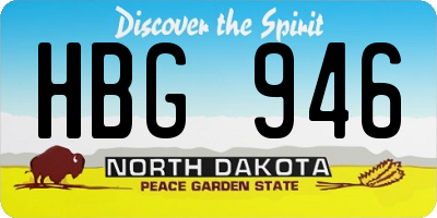 ND license plate HBG946