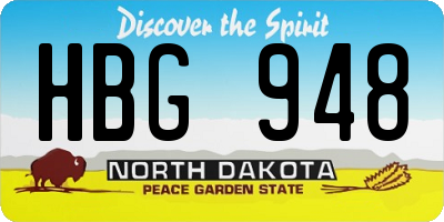 ND license plate HBG948