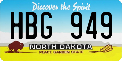 ND license plate HBG949