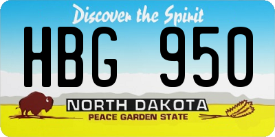 ND license plate HBG950