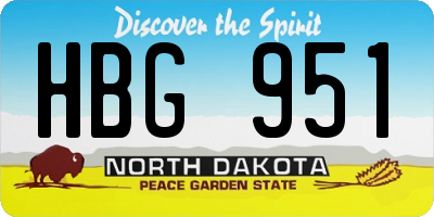 ND license plate HBG951