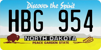 ND license plate HBG954