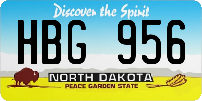 ND license plate HBG956