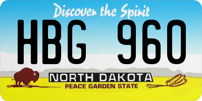 ND license plate HBG960