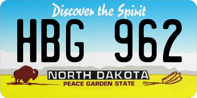 ND license plate HBG962