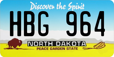 ND license plate HBG964