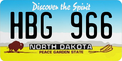 ND license plate HBG966