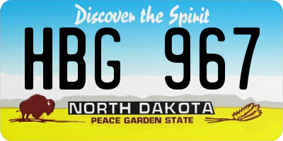 ND license plate HBG967