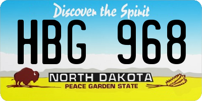 ND license plate HBG968