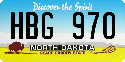 ND license plate HBG970