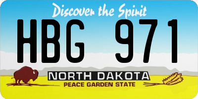 ND license plate HBG971