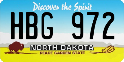 ND license plate HBG972