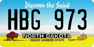 ND license plate HBG973