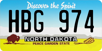 ND license plate HBG974